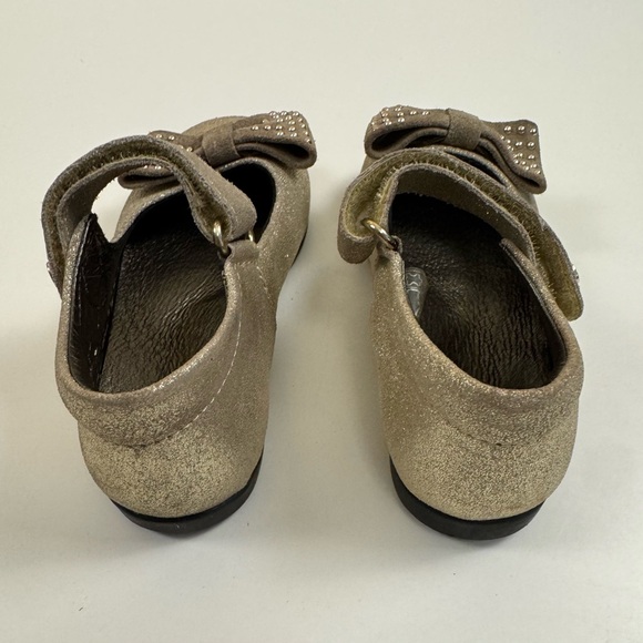 Naturino Gold “Platino” Ballerina Pumps in Velvet Glitter - Picture 3 of 5